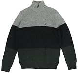 Nautica Mens Colorblock Wool-blend 1/4 Zip Pullover Sweater