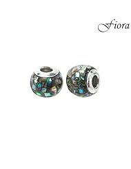 Mosaic Abalone Shell Glass Bead