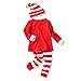 Baby Unisex Outfits Xmas Pajamas Sets Tshirt+Pant+Hat Sleep Suit