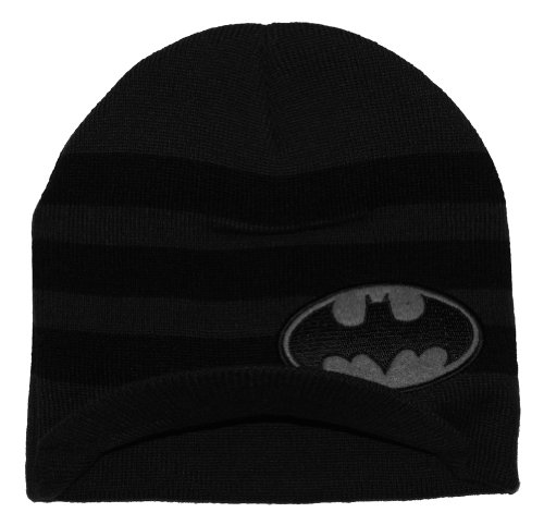  Batman DC Comics Super Hero Logo Striped Hat Billed Beanie