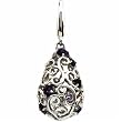 14kt White Gold Genuine Amethyst Charm Pendant