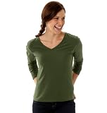 Horny Toad Women's Rakish-V Long Sleeve Top, Cypress, Large