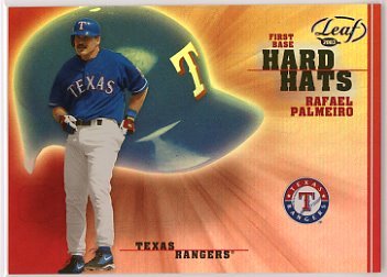 Rafael Palmeiro Texas Rangers 2003 Leaf Hard Hats #6 Baseball Card