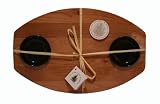 Out of the Woods of Oregon Double Bread and Oil Board with 2 Black Dipping Bowls