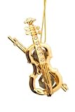 Violin with Crystals Christmas Tree Ornament - Gold