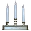 Good Tidings LED 3-Tier Window Christmas Candleholder with Sensor, Pewter Finish