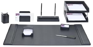 Genuine Top Grain Leather 10 Piece Desk Set