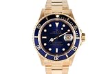 Rolex Mens Yellow Gold Submariner Blue Dial
