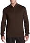 Perry Ellis Men's 1/2 Zip Mock Sweater,Chocolate Hthr,XX-Large
