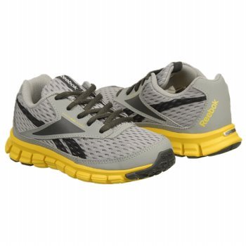 Reebok SmoothFlex Cushrun Running Shoe (Little Kid/Big Kid),Grey/ Grey/Gravel/Yellow,10.5 M US Little Kid On Sale