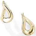 Wave Hoop Earrings in 9Ct Gold 18x24mm