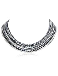 Honora "Dark Metro" Black and Grey Freshwater Cultured Pearl with 3" Extender Necklace, 17"