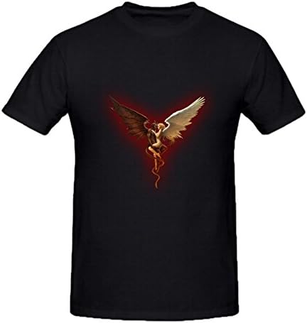 mens Round Neck Angel N Devil Short Shirts