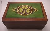 New Celtic Shamrock Keepsake Jewelry Box Irish Four Leaf Clover