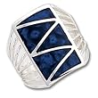 Sterling Silver Navy Blue Enameled Ring