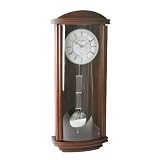 Large Deluxe Rectangular Wooden Pendulum Wall Clock - Glass Front