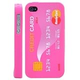 Slabo Silikon Schutzh�lle H�lle Case f�r Apple iPhone 4s | iPhone 4 - "Kreditkarte Kredit Karte | Credit Card" - PINK | ROSAvon "Slabo"