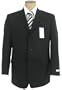 Calvin Klein Mens Single Breasted 3 Button Solid Black Wool Suit - Size 40R