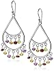 Sterling Silver Peridot, Garnet, Citrine & Amethyst Dangle Earrings