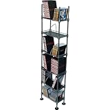 Atlantic SHF6T77 Translucence 6-Tier Media Rack, Titanium with Black