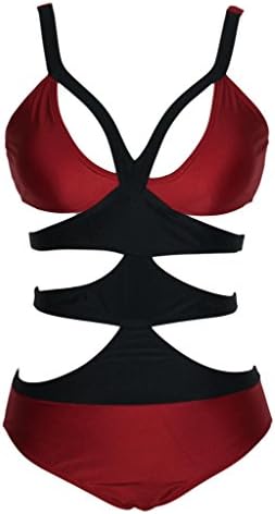 SexRose Sexy-temptation Women's Two Piece Martini V-Neck Cut-Out One-Piece Swimsuit