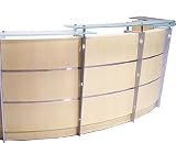 Curved Maple Glass Top Reception Desk