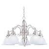 Sea Gull Lighting 31051-962 Canterbury Five Light Chandelier, Brushed Nickel Finish with Satin Etched Glass