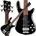 STREAMER LX 1514722305CACARAWW 4-Strings Bass Guitar - Black high polish