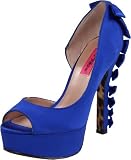 Betsey Johnson Women's Sammmii Pump,Blue Satin,6.5 M US