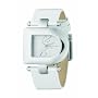 DKNY NY4314 Ladies D Shape Silver Dial, Ivory Leather Strap Watch