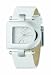 DKNY NY4314 Ladies D Shape Silver Dial, Ivory Leather Strap Watch