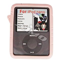 Apple iPod Nano 3 III 3rd Generation Swirly Line Soft Rubber Silicone Protector Skin Case Soft Pink 04TK
