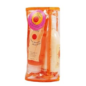 Fruit Frappe By Upper Canada Apricot Persimmon Gift Set In Roll Up Cosmetic Case, 2.2-Ounce Bags