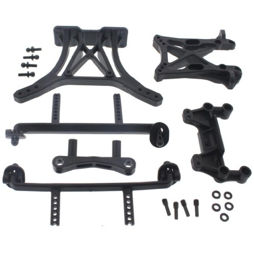 HPI 1/10 Blitz * FRONT & REAR SHOCK TOWERS, BODY MOUNT POSTS & UPPER BRACE *Ball