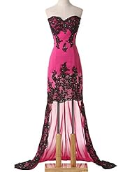 Sexy Lace Chiffon Cocktail High-Low-Hem Evening Dress/Homecoming Dress/Party Dress 