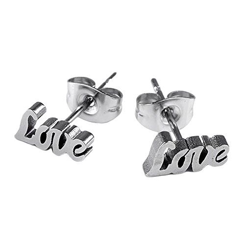 Smartbargain Silvery Carved Love Ear Stud Men's Earring
