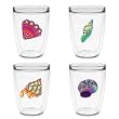 Caribbean Shells 16 oz Insulated Beverage Tumblers Set, Clear (4 designs)