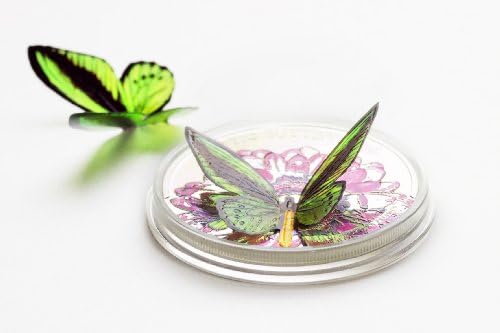 2012 Tokelau $5 Exotic Butterflies 3D Silver Coin Proof Like