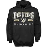 NHL Old Time Hockey Pittsburgh Penguins Raked Hoodie - Black (Medium)