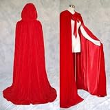 Lined Red Velvet Cloak - Medieval Renaissance Victorian Costume by Artemisia Designs