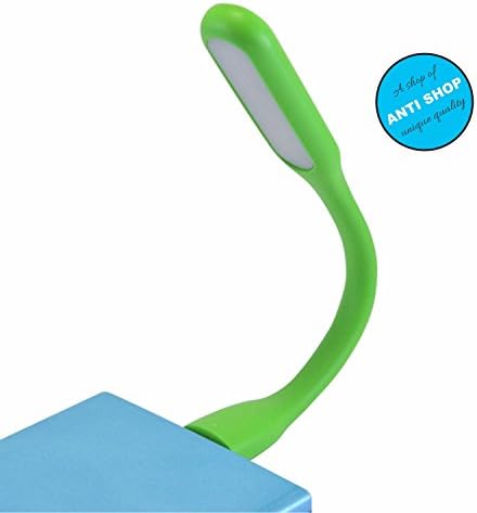 ANTI Shop, Portable USB LED Lamp with Adjustable Flexible Arm for Notebook Computer, or Power bank. Outdoor or private reading, Energy Savings, Gift, Night Reading lamp (Green)