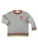 Monnalisa Baby Grey Wool Sweater with Trim 5 Years