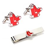 Boston Red Sox Cufflinks and Tie Bar Gift Set