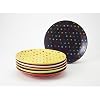 Yedi Houseware Classic Coffee and Tea Polka Dot Dessert Plates, Set of 6