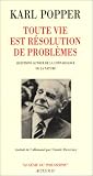 Toute vie est resolution de problemes - questions autour de la