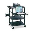 Multimedia Projector/AV Cart, Four Shelves, 24w x 18d x 35h, Black,QRTTPW35Q