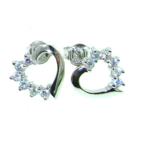 Luxury Ladies Sterling Silver Unusual Heart Stone Set Earrings – Ideal for Christmas, Birthday, Anniversary or Mothers Day Gift