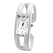 Top Plaza 1pc White Vintage Enamel Bracelet Watch Bangle Quartz Watch for Women with Rectangle Case