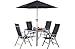 Malibu Square Metal and Glass Patio Garden Set Includes Table and 4 Reclining Chairs (Parasol not Included)