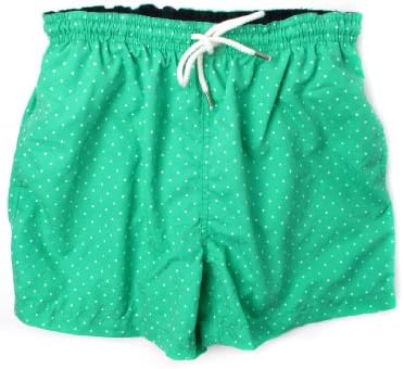 BlessTheSummer Green Aqua Dots Men's Swim Trunks - Shorts